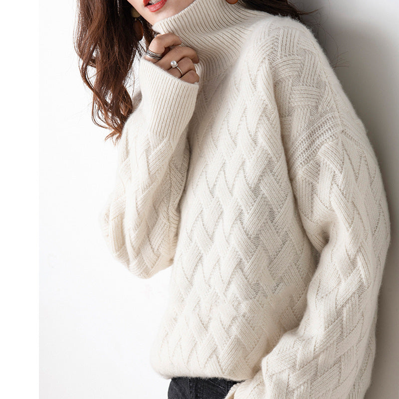 Pull Court Oversize en Maille Épaisse