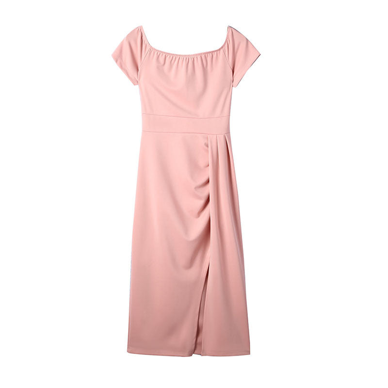 Robe Longue Fendue Épaules Dénudées