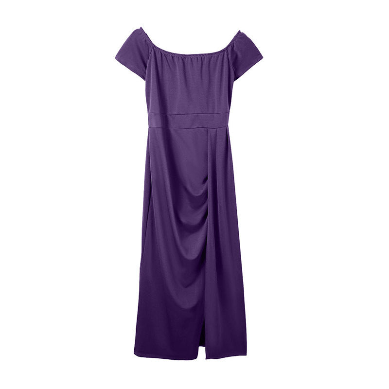 Robe Longue Fendue Épaules Dénudées
