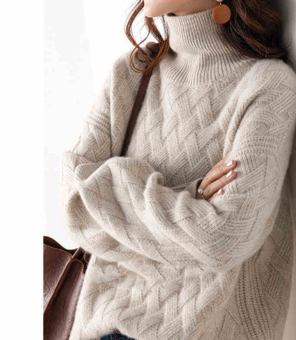 Pull Court Oversize en Maille Épaisse