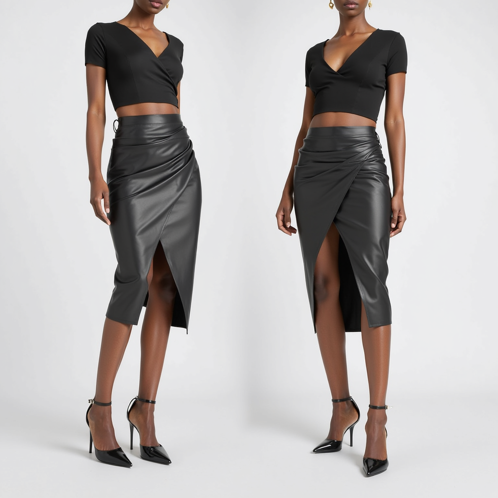 SoleiaMode Jupe Midi Drapée