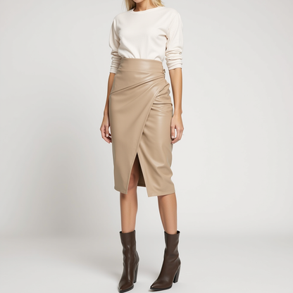 SoleiaMode Jupe Midi Drapée