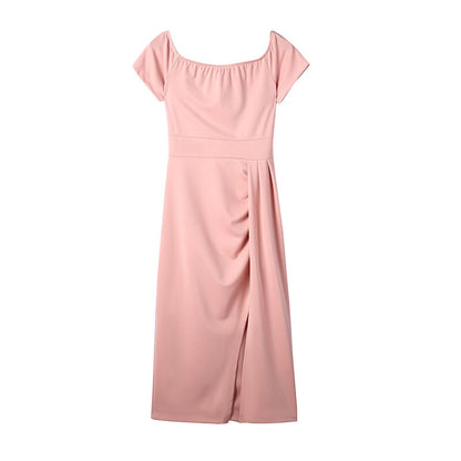 Robe Longue Fendue Épaules Dénudées