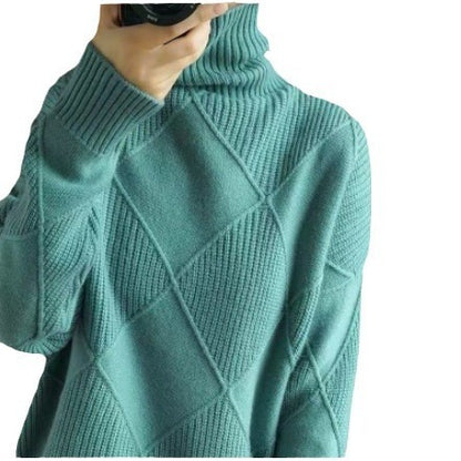 Pull Col Montant à Motif Losanges