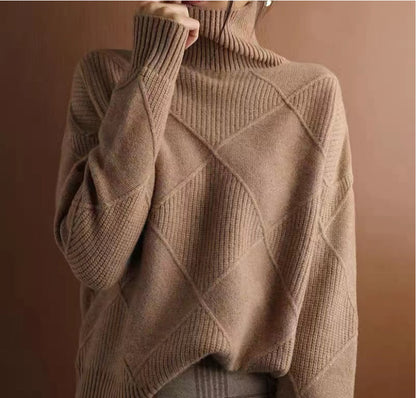 Pull Col Montant à Motif Losanges